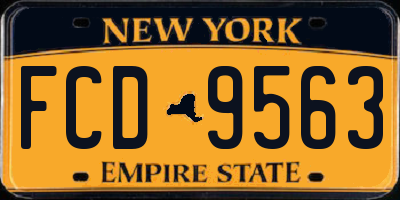 NY license plate FCD9563