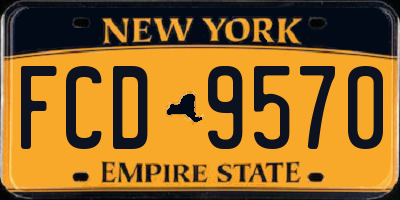 NY license plate FCD9570