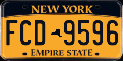 NY license plate FCD9596