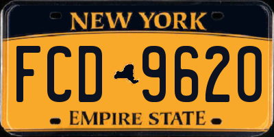 NY license plate FCD9620