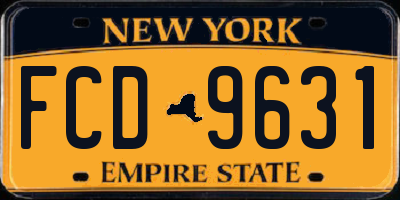 NY license plate FCD9631