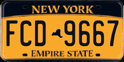 NY license plate FCD9667