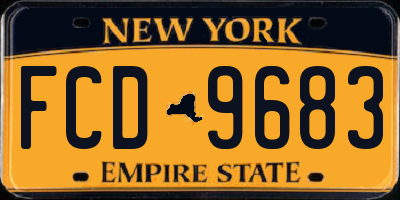 NY license plate FCD9683