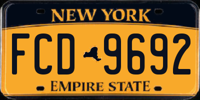 NY license plate FCD9692