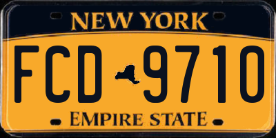NY license plate FCD9710