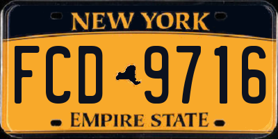 NY license plate FCD9716