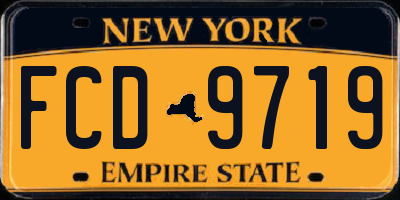 NY license plate FCD9719