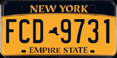 NY license plate FCD9731