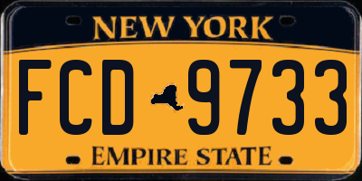 NY license plate FCD9733
