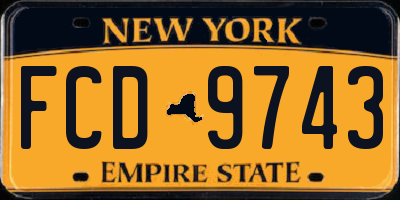 NY license plate FCD9743