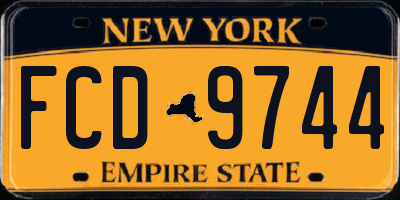 NY license plate FCD9744