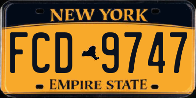 NY license plate FCD9747