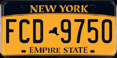 NY license plate FCD9750