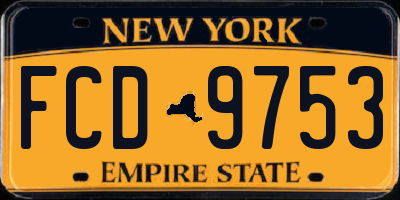 NY license plate FCD9753