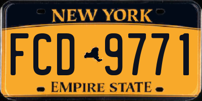 NY license plate FCD9771