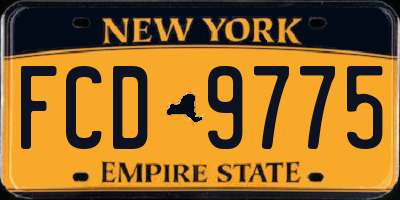 NY license plate FCD9775