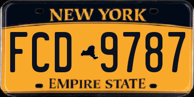 NY license plate FCD9787