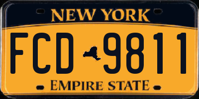 NY license plate FCD9811