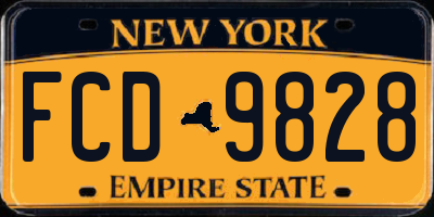 NY license plate FCD9828