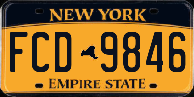 NY license plate FCD9846