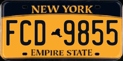 NY license plate FCD9855