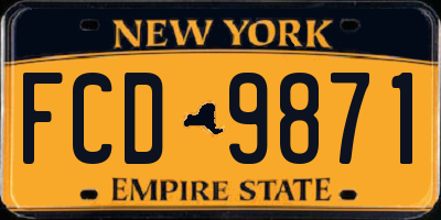 NY license plate FCD9871