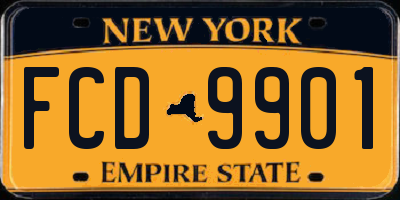 NY license plate FCD9901