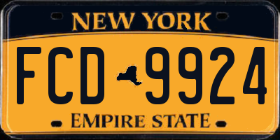NY license plate FCD9924