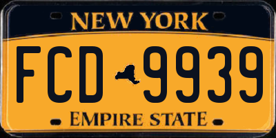 NY license plate FCD9939