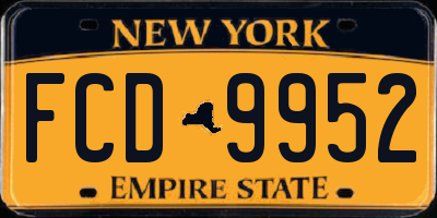 NY license plate FCD9952