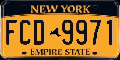 NY license plate FCD9971