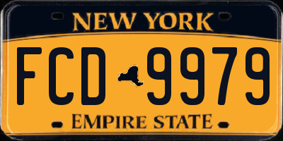 NY license plate FCD9979