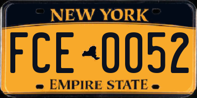 NY license plate FCE0052
