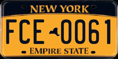 NY license plate FCE0061