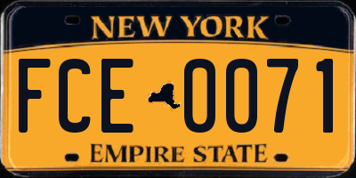 NY license plate FCE0071