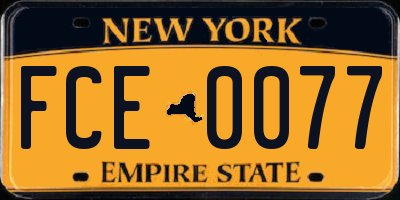 NY license plate FCE0077