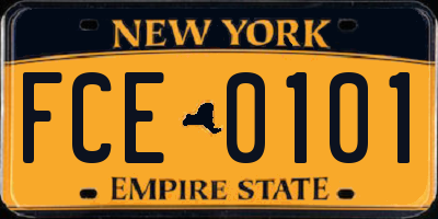 NY license plate FCE0101