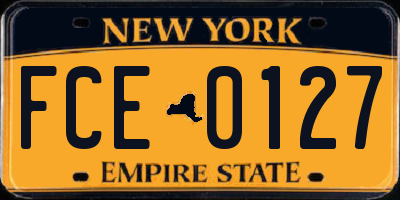 NY license plate FCE0127