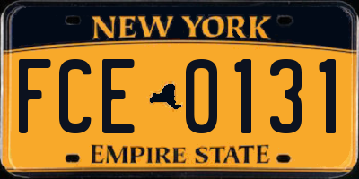 NY license plate FCE0131