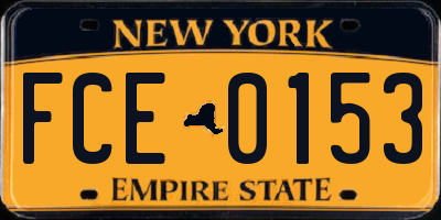 NY license plate FCE0153