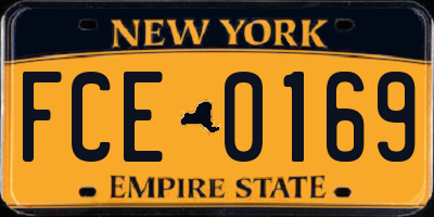 NY license plate FCE0169