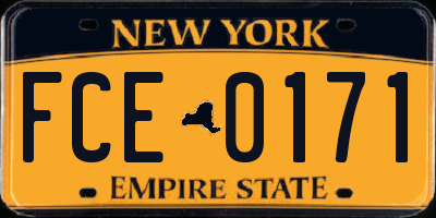 NY license plate FCE0171