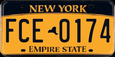 NY license plate FCE0174
