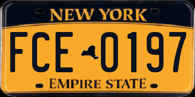 NY license plate FCE0197