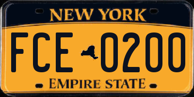 NY license plate FCE0200