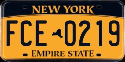 NY license plate FCE0219