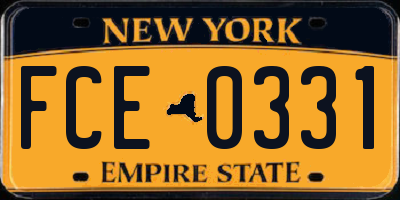NY license plate FCE0331
