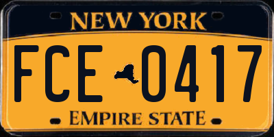 NY license plate FCE0417