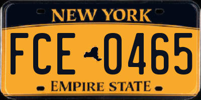 NY license plate FCE0465