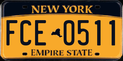 NY license plate FCE0511
